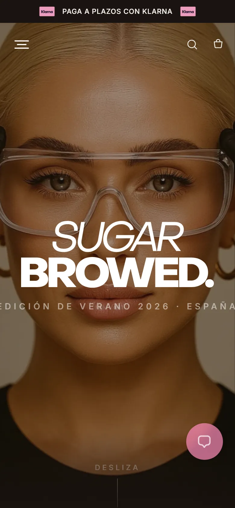 Página de inicio de la web de Sugar Browed en un móvil